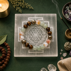Pavitro Natural Selenite Shree Yantra Charging Plate For Your Energy Bracelet