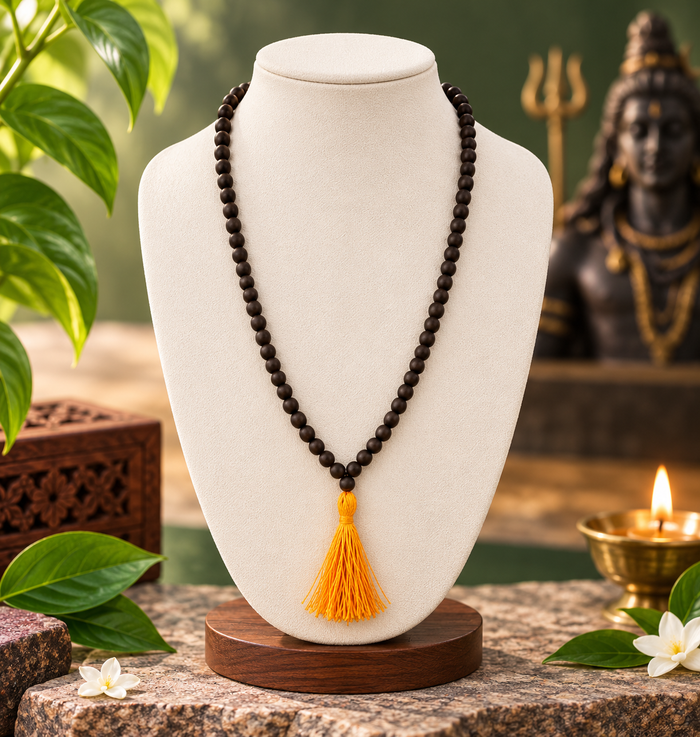 Pavitro Karungali Mala 108 Beads Authentic Ebony Wood Bead - Govt. Certified