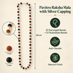 Pavitro Raksha Mala With Silver Capping - Lab Certified