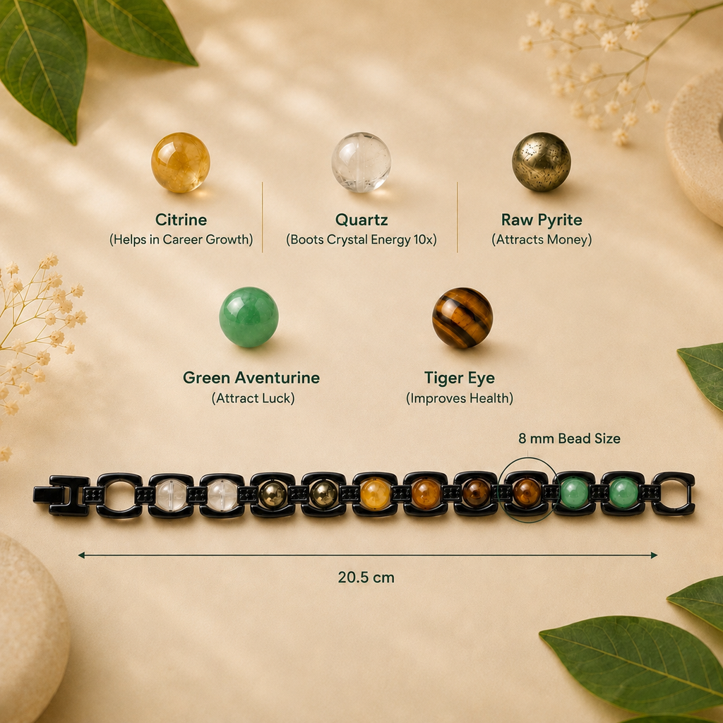 Pavitro Black Dhan Yog Bracelet Natural Gemstones