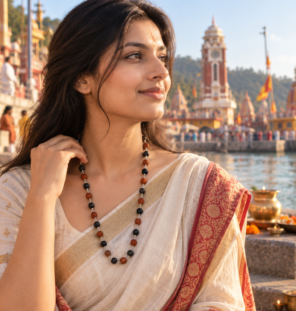 Pavitro Raksha Mala With Silver Capping - Lab Certified