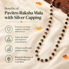 Pavitro Raksha Mala With Silver Capping - Lab Certified
