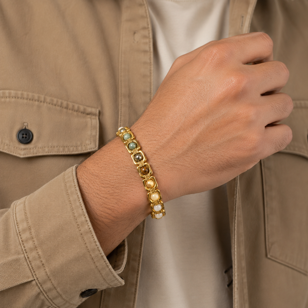 Pavitro Gold Dhan Yog Bracelet Natural Gemstones